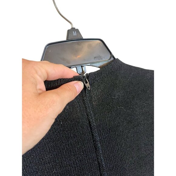 Don Sayres For Wellmore Vintage Peplum Dress Size S Black Wool Long Sleeve USA - Picture 5 of 6